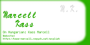 marcell kass business card